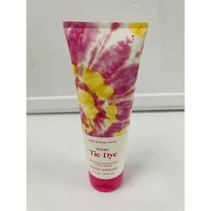 BATH AND BODY WORKS PINK TIE DYE BODY CREAM 8 OZ